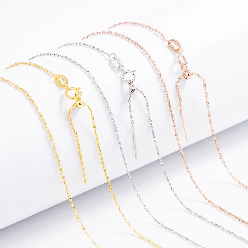Universal Chain WHOLESALE PRICE 18 Inch S925 Sterling Silver Star Chain With Pin and Adjustable Ball Choker Necklace DIY  Access