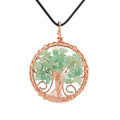 CSJA New Handmade Wisdom Tree of Life Pendant 7 Chakra Stone Chip Crystals Necklaces Wire Wrap Reiki Jewelry G801