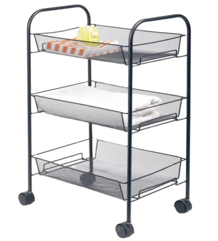 Storage Organizer Iron Storage Holders & Racks Kitchen Trolley Rolling Metal Customized Logo Welding Mobile Utility Cart 3-tier