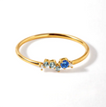 Personalized 925 Silver and 18K Gold Intuition Emerald Ray Zircon Rings for Women Classic Style Fine Jewelry