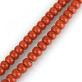 Wholesale DIY Round Polished Dyed Sea Bamboo Coral Beads Reddish Orange Approx 16 Inch 753920