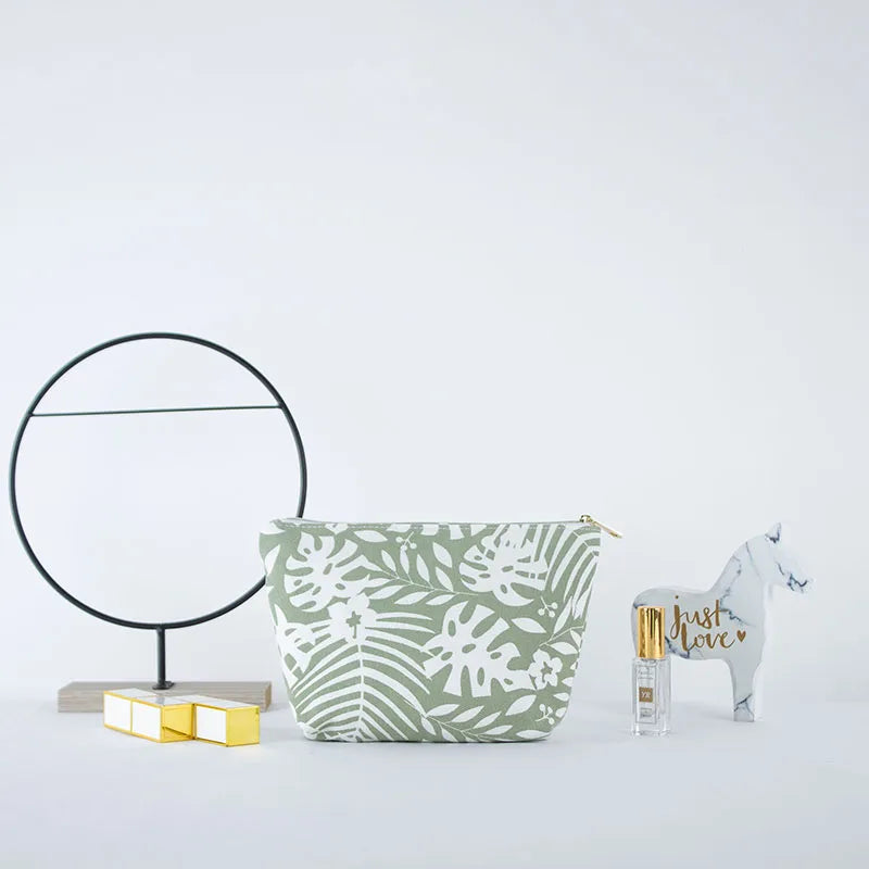 Custom Eco Friendly Recycled Cotton Canvas Pink Travel Pouch Toiletry Cosmetic Bag