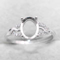 Sterling Silver 7*9mm Semi Mount Ring Empty Frame Blank Support Claw Setting S925 Base Holder Without Center Stone for DIY Inlay
