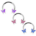 16G Butterfly Horseshoe Nose Rings Earrings Septum Ring Tragus Piercing Daith Helix Hoop Ear Earring Nostril Piercing Jewelry Wh