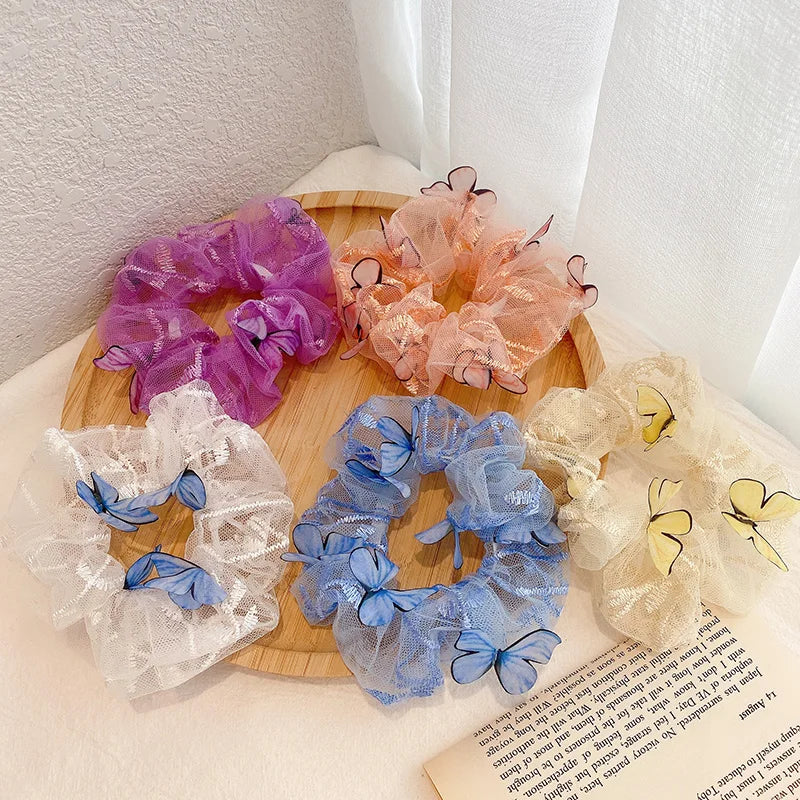 Hot Sale Korean Sweet Elastic Hair Bands Candy Color Organza Scrunchies Ponytail Strong Holder for Woman Girls