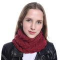 Wholesale Womens Winter Thick Chunky Jacquard Knit Neck Warmer Gaiter Face Circle Loop Scarf MegaBDM