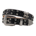 Studded GG Elastic Streetwear Beaded Black PU Leather Alloy Buckle Y2k Fashion Belts Customer Customization Wholesale Rhinestone