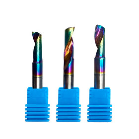 Hot Selling DLC Colorful Coating Single Flute End Mill Aluminum Milling Cutter Carbide Cnc Tool Alloy Cutting Router Bit