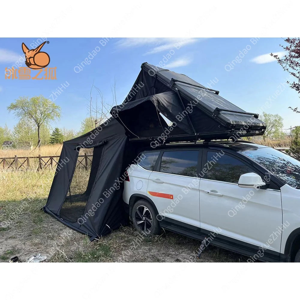 2022 Car Camping Aluminum Hard Shell Rooftop Tent Oxford Fabric with Durable Roof Portable Outdoor Shelter