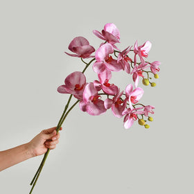 E07550 Wedding Home Decorative Flower 7 Branch Fake Flowers Latex Artificial Phalaenopsis Orchid for Decor
