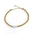 Wholesale Price 925 Sterling Silver 3mm White Gold Plated Silver Bead White Cross Opal Bracelet