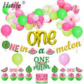Watermelon 1st Birthday Party Supplies One in a Melon Banner Cake Topper Watermelon Balloon Garland for Girl 1st Birthday ST483