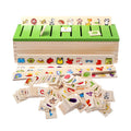Wooden Intelligence Knowledge Sorting Box Fruit Animal Traffic Shape Digital Matching Game Montessori Early Education Toy Kids