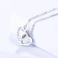 Heart Shape Interlock 925 Sterling Silver Heart Necklace