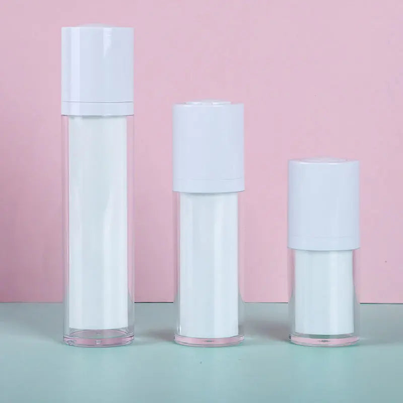 In Stock Double Layer Airless Pump Bottle with Snap Lotion Pump 15ml 30ml 50ml Rotary Revolve Use for Face Masks False Eyelashes