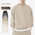 High Quality Regular Fit Drop Shoulder Winter Hoodie Stringless Heavy Weight 430gsm Cotton Lined Breathable Men's Hoodie
