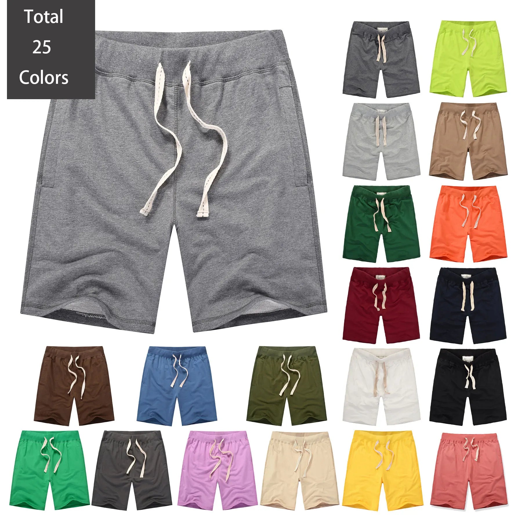 Trendy Unisex Casual Sweat Shorts Breathable Mid Waist Loose Fit Summer Shorts
