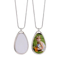 Fashion Souvenir Gift Photo Necklace Teardrop Shape Metal Necklace Sublimation Blanks Jewelry Metal Necklace Gift