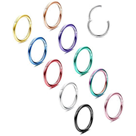 G23 Titanium Nose Ring 20G 18G 16G 14G Septum Hoop Ear Helix Conch Cartilage Piercing Jewelry Segment Lip Earrings for Women Men