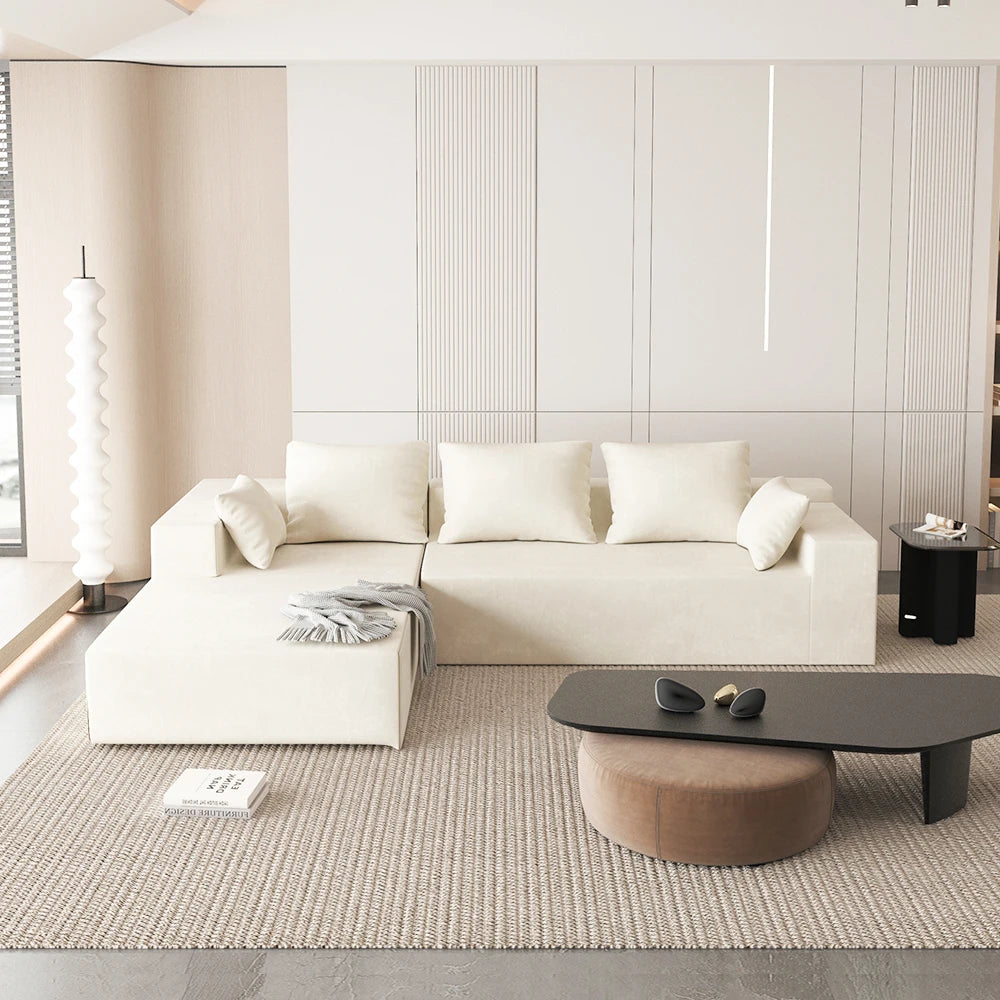 Factory Customize Living Room Vacuum Compression High Density White Modular Sofa Sectional White Couch With Ultra-small Volume