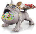 Luxury French Bulldog Resin Art Piece with Tray Modern Home Decor Sculpture Pet Theme Display Wholesale for Interior Designers