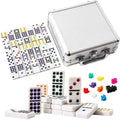 Beecomely Custom Domino Set Mexican Train Double Twelve Digital Mikado Game 91 Chips Melamine Color Dots Dominoes Indoor/Outdoor
