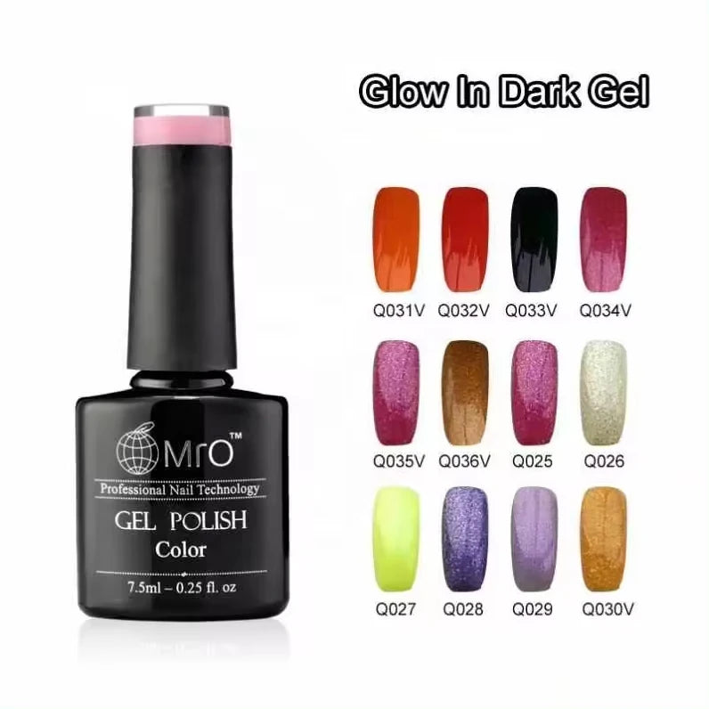 R S Nail Supplier 7.5ml Glow in Dark Three Step Color Gel Polish Custom Logo Uv Gel Nail Art Beauty Led Lamp for Beauty Salon