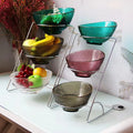 Wholesale Table Decor Oval Fruit Art Glass Bowl Fruit Plate for Home Decor