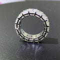 14K Gold Row Ring 5.5# White Gold Ring Radiant Cut Lab Diamond Engagement Ring