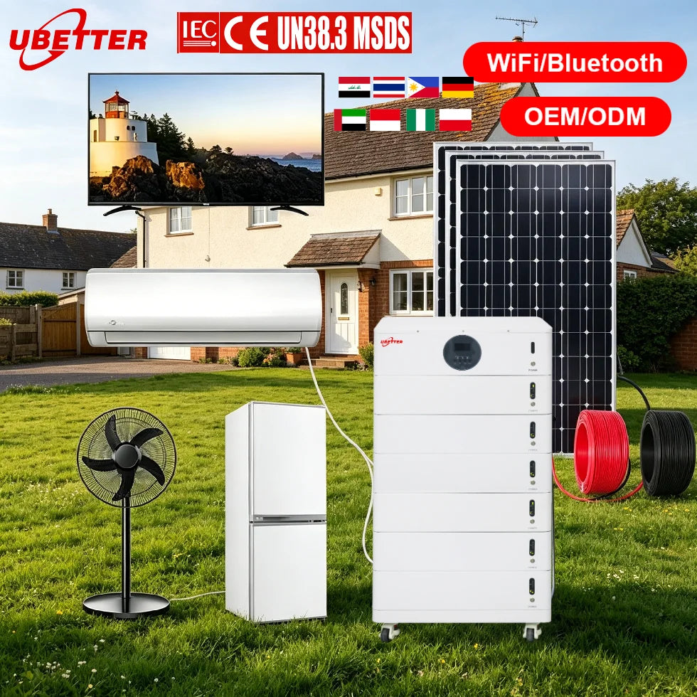 EU Stock Hybrid Solar Power System 15WKH 10kw All in One 51.2V with WiFi Active Balancer Solar Panl Battery Home Energy System
