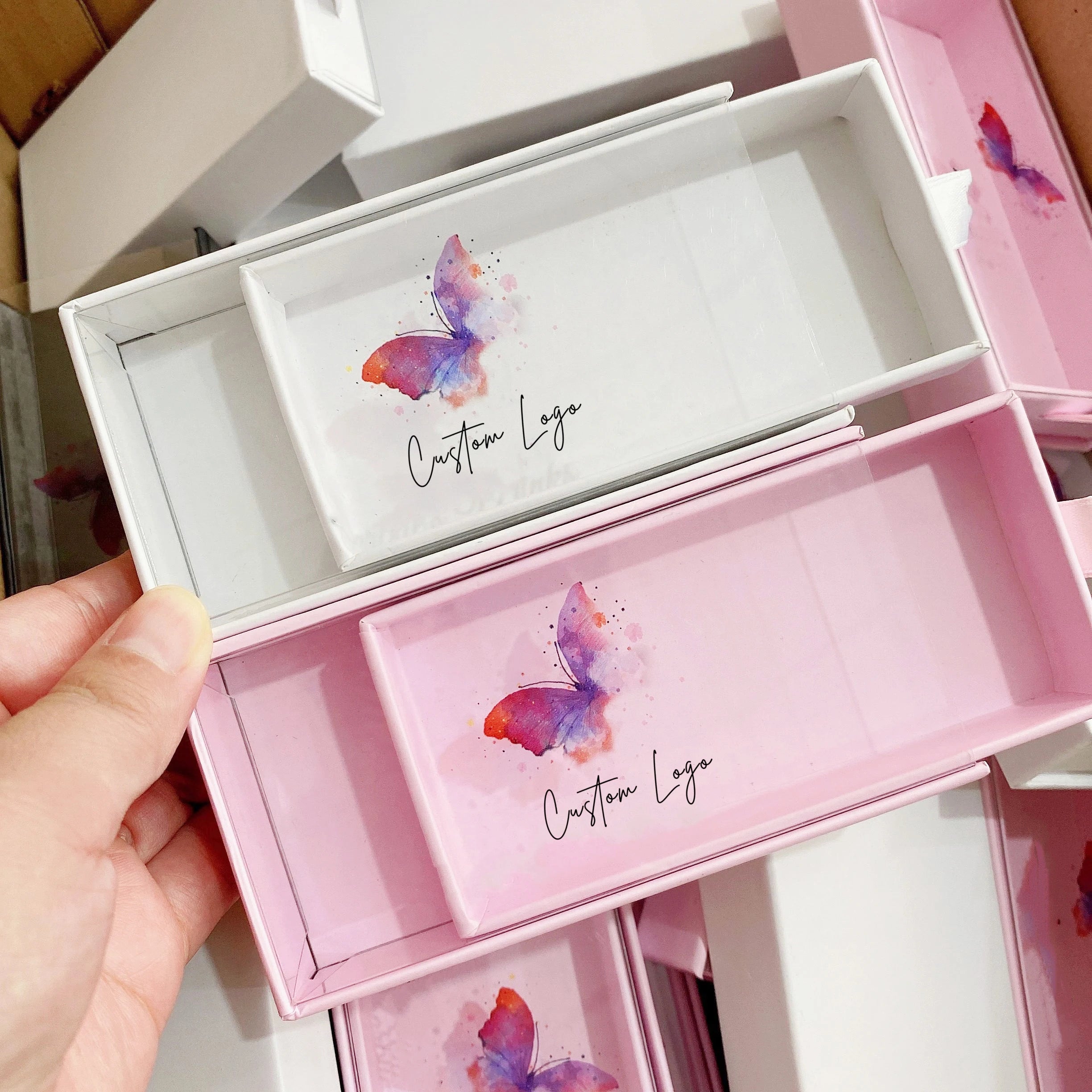 Hot Selling Pink Mink Lash Packaging Custom Private Label Logo Eyelash Box Beauty Tool Paper Case Wholesale Vendor