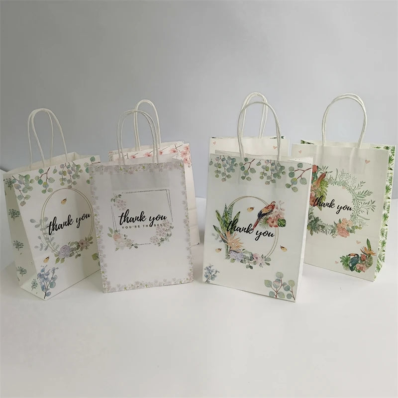 KUAIMA 22*11*27cm Kraft Paper Gift Bags for Crafts Thank You Candy Cookies Packing for Wedding Birthday & Party Decorations