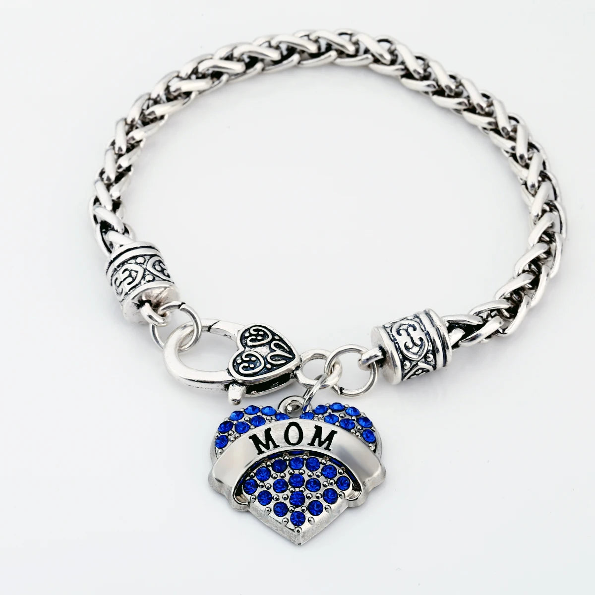 NK3206 Yiwu Huilin Jewelry Wholesale Best Gifts for Mother 's Day MOM Letter Crystal Heart Women's Bracelet