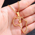 Luxury Non Tarnish 18K Gold Silver Plated 316L Stainless Steel Africa Map Pendant Necklace Jewelry for Women