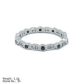 RZQ-R13 Stack Rings Wedding Set Twist Band Zircon Black Stone Ring