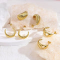 European Fashion Earrings Special Design Stainless Steel 18k Gold Plated Earring Chunky Twist Croissant Stud Earrings for Women