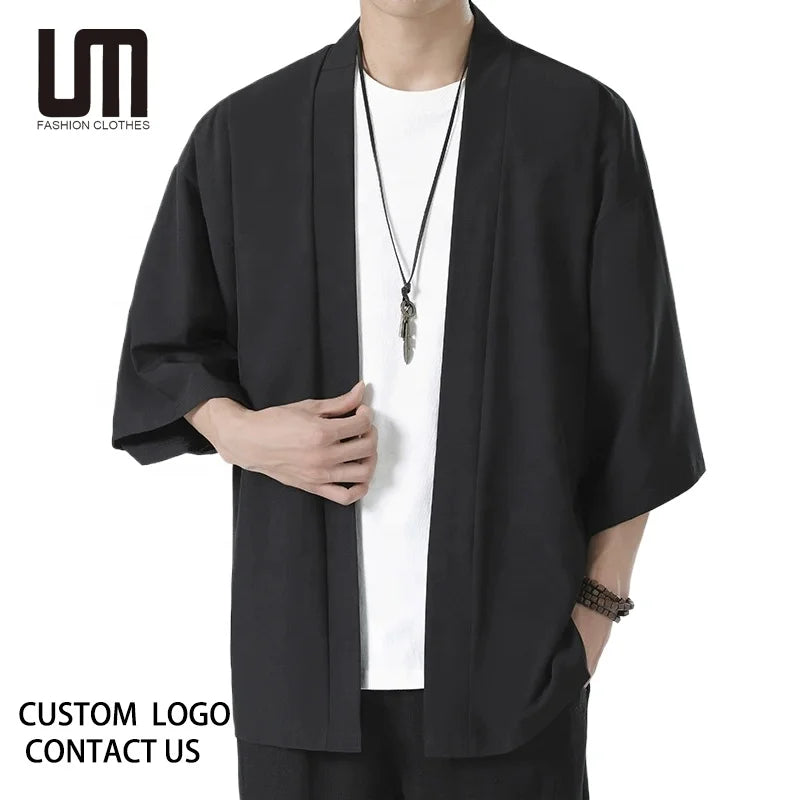 Liu Ming New Arrivals Summer Men Clothing Casual Japanese Kimono Streetwear Cardigan Shirt