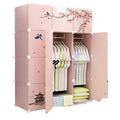 6 Cubes Plastic Wardrobe Small Portable Dormitory Rental House Lockers with 2 Hangers