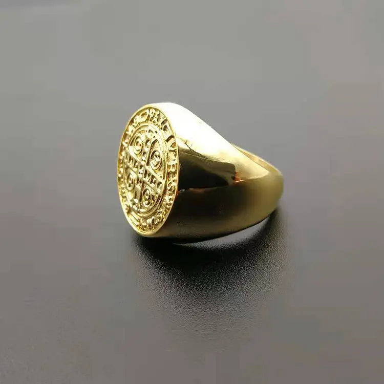 New Fashion Mens Jewelry 316 Stainless Steel Man Gold Ring Round Band Ring for Men
