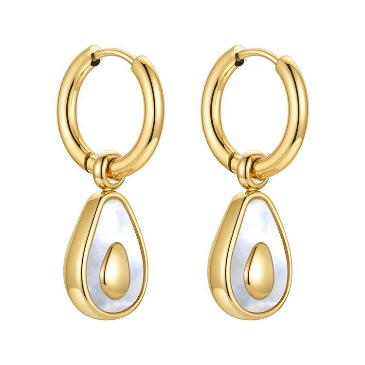 High Quality 18K Gold Plated Stainless Steel Jewelry Avocado Pendant Cute Fruit Accessories Earrings E211314