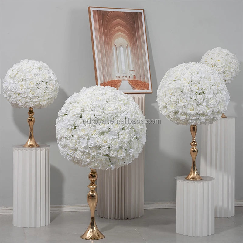 Creamy White Silk Artificial Rose Peony Home Decor Wedding Decoration Table Centerpiece Supplies