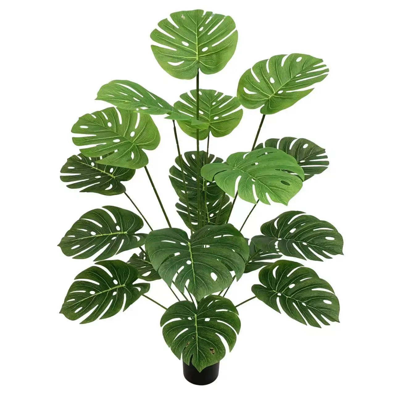 Highly Realistic 110cm Artificial Bonsai Decorative Monstera Deliciosa Tree Green Grass Artificial Plant