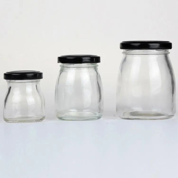 Glass Jar with Metal Closure 100ml Pudding Glass Jar for Honey Jam Sauce
