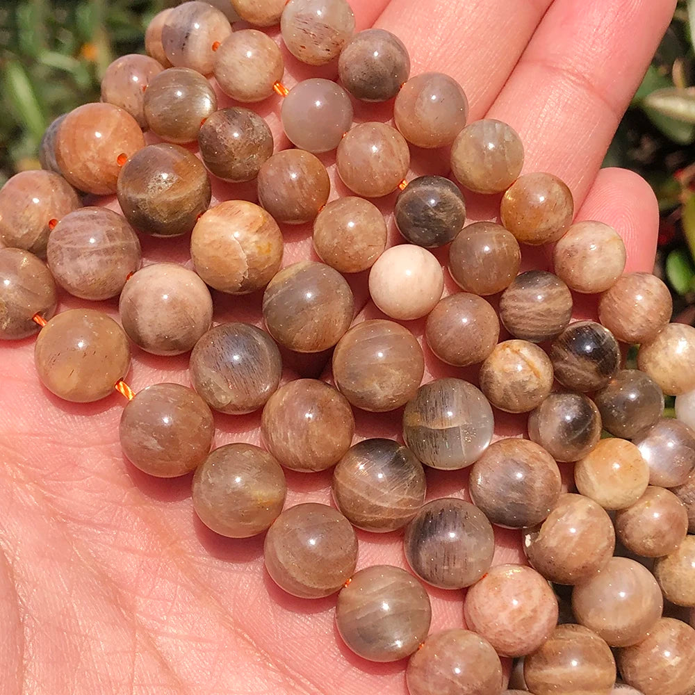 6/8/10MM Smooth Natural Mixed Color Sunstone Beads Loose Kuoyu Brand 15 Inches Strand for Jewelry Making DIY Necklace Bracelet MegaBDM