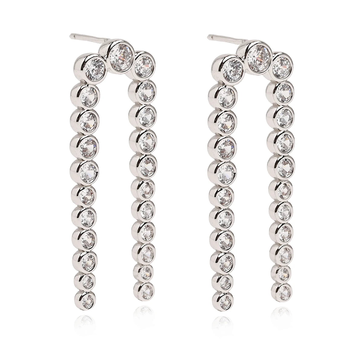 Original Design Brass Plating Platinum Inlaid Zirconia Open Stud Earrings Women Jewelry Factory Wholesale