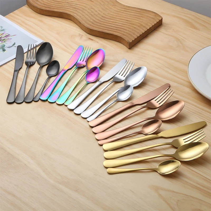 Best Seller Stainless Steel Cutlery Set Mirror Polish Flatware Set Wedding Gold Cutlery