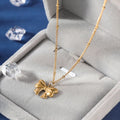HOVANCI INS Charm 18k Gold Plated Stainless Steel Jewelry Gift Bowknot Pendant Necklace for Women