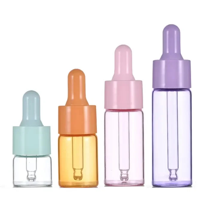 Small Empty Macaron Color pink Blue Green Color Essential Oil 5ml 10ml 15ml 20ml Dropper Bottle Glass