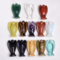 Natural Crystal Angel Carving Ornament Jade Quartz Semi Precious Stone Craft Home Decor Figurine