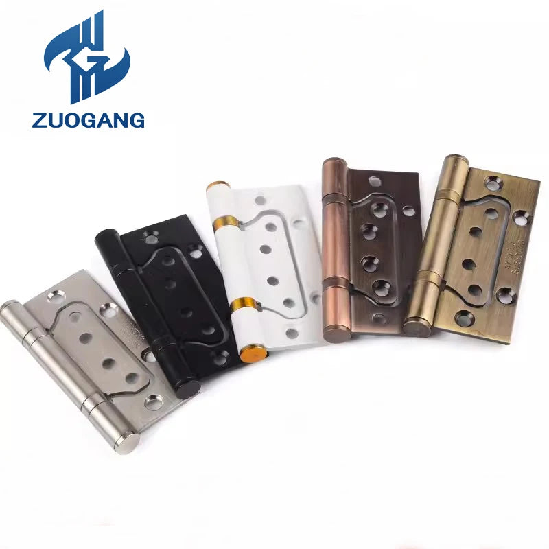 Zuo Gang Hardware Accessory Stainless Steel Iron Metal Window Round Corner Spring Door Hinge Flush Hinge for Wooden Door